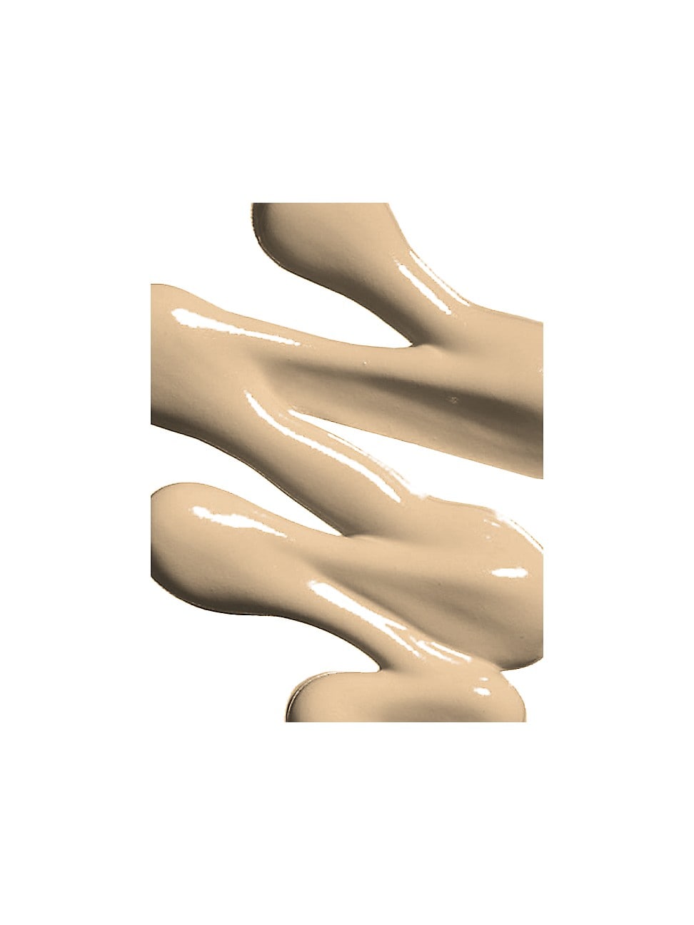 Creamy, beige foundation swatches with a smooth, glossy finish, showcasing the Estée Lauder Double Wear Maximum Cover formula.