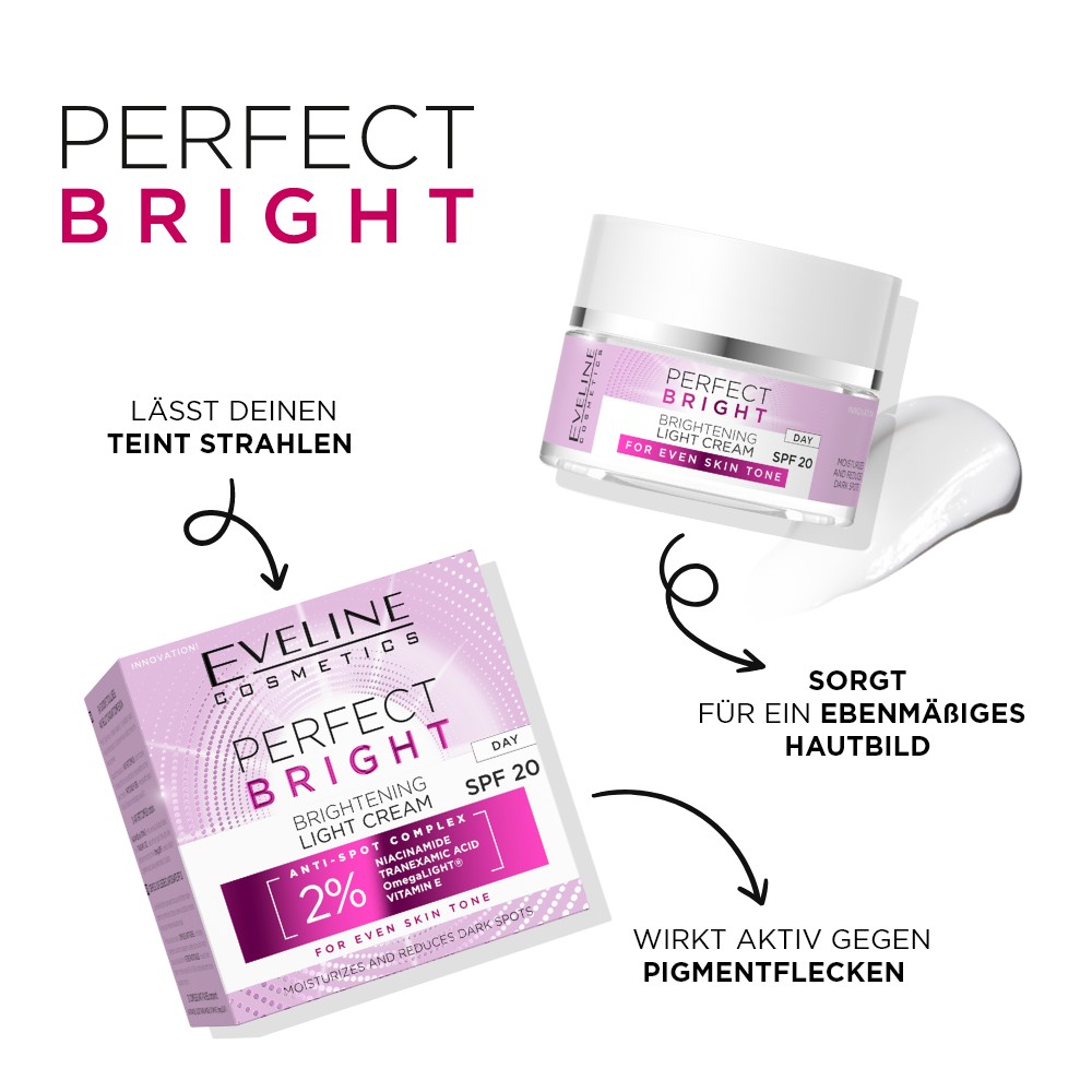 Eveline Perfect Bright Brightening Light Cream With SPF 20 50ml - image 2