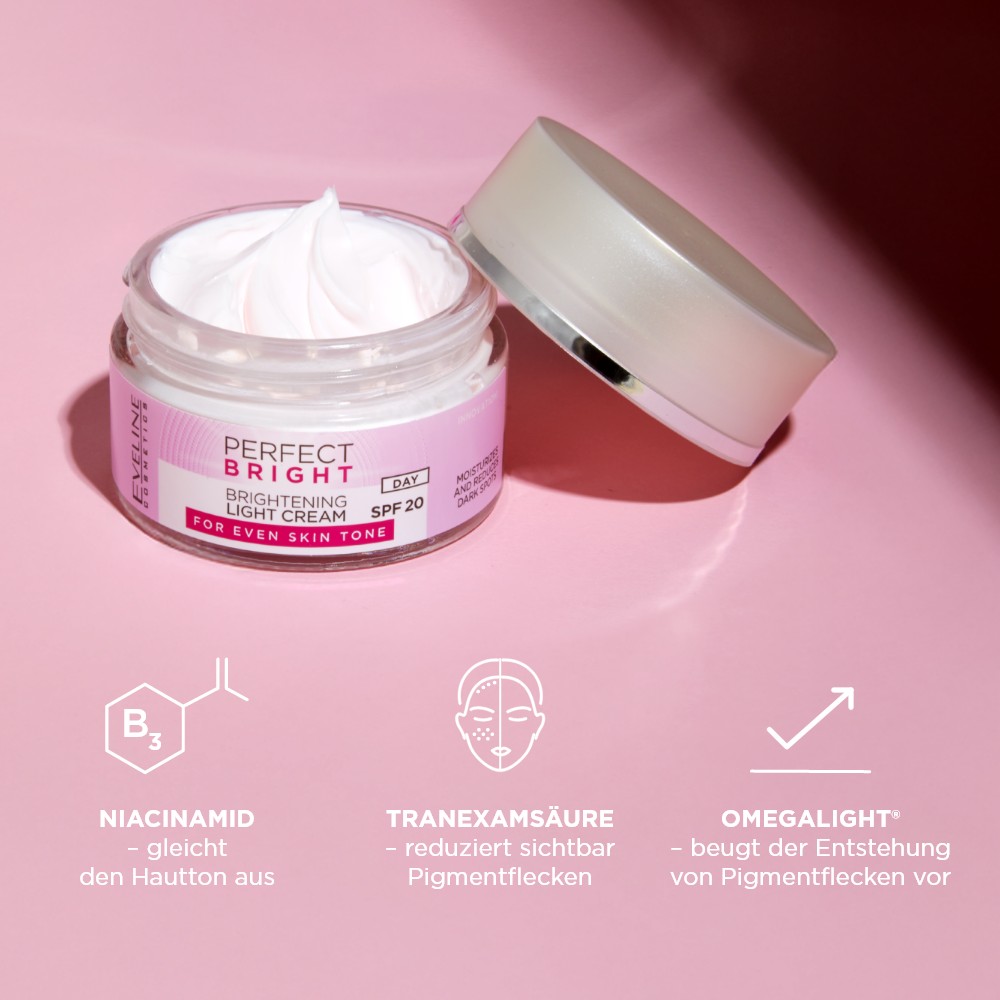 Eveline Perfect Bright Brightening Light Cream With SPF 20 50ml - image 5