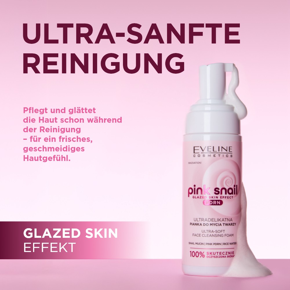 Eveline Pink Snail Ultra Soft Face Cleansing Foam 150ml - image 2