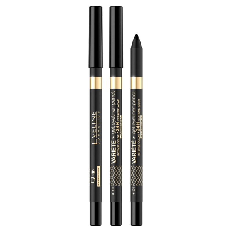 Eveline Variete Gel Eyeliner Pencil 24h Waterproof 01 Pure Black - image 2