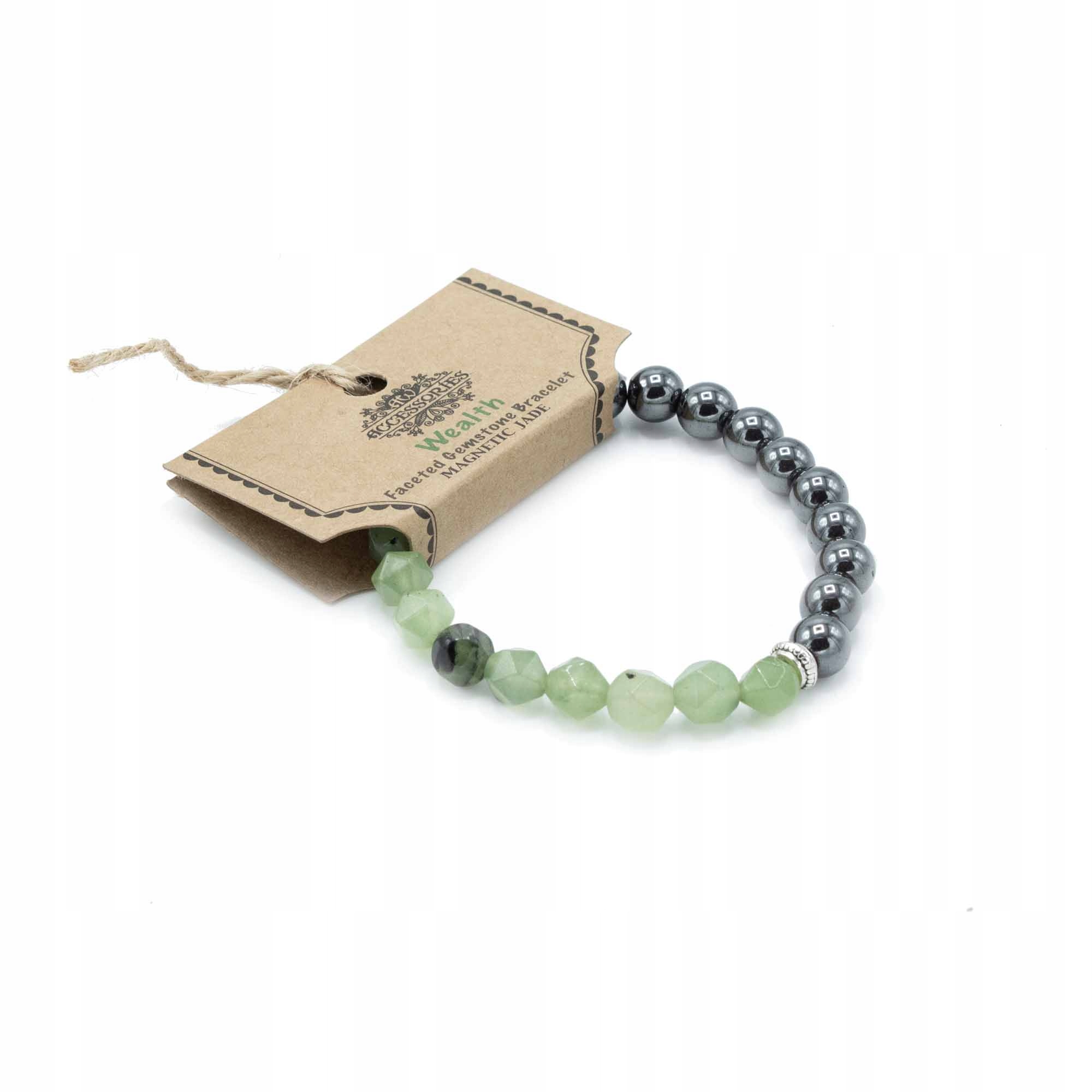 AW-Dropship Faceted Gemstone Bracelet - Magnetic Jade