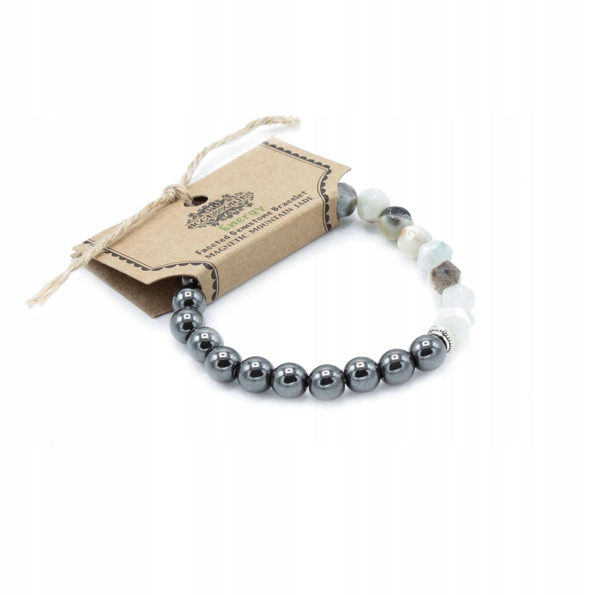 AW-Dropship Faceted Gemstone Bracelet - Magnetic Mountain Jade