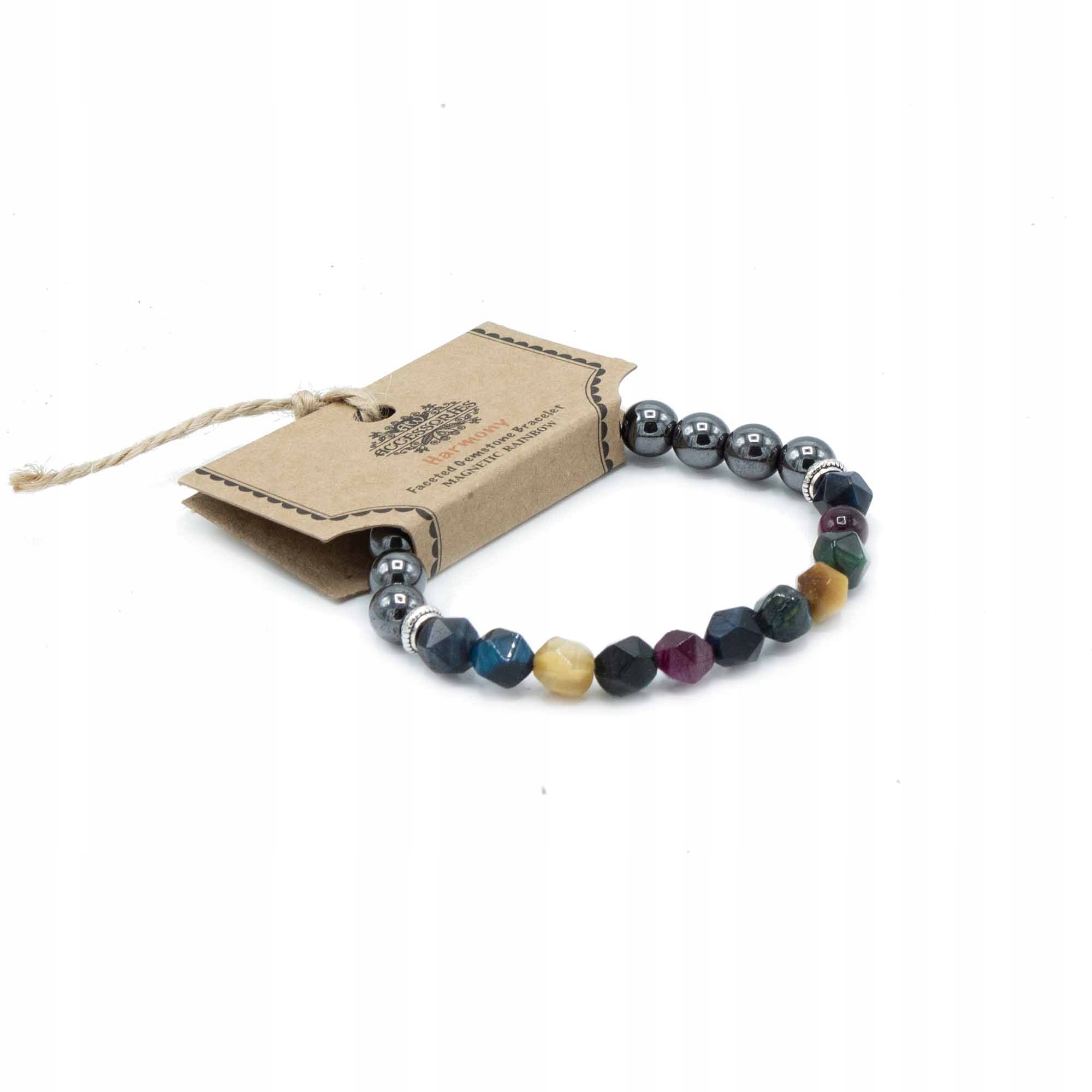 AW-Dropship Faceted Gemstone Bracelet - Magnetic Rainbow