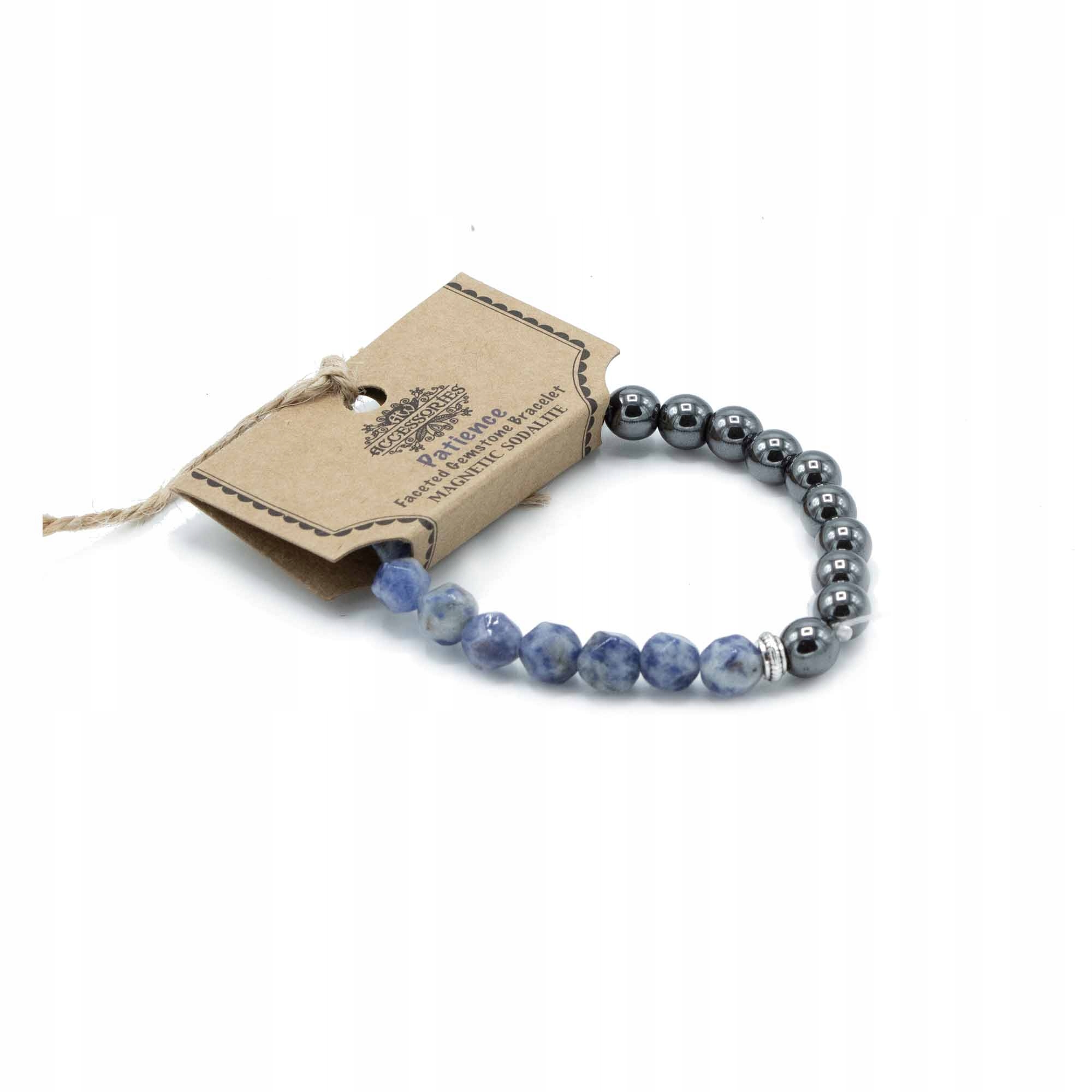 AW-Dropship Faceted Gemstone Bracelet - Magnetic Sodalite