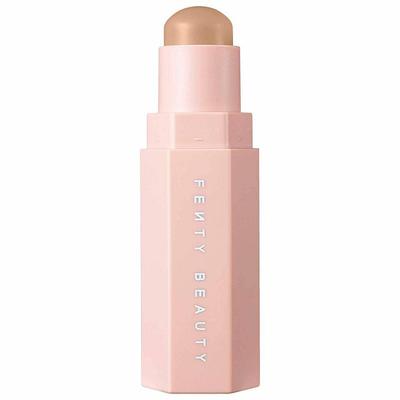 Soft amber contour stick in a hexagonal light pink case with "FENTY BEAUTY" embossed in white, featuring a rounded, creamy tip for easy application.
