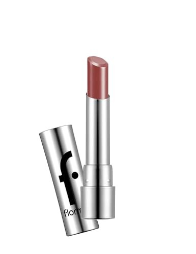 Flormar Sheer Up Lipstick in shade 013 - Gaia, featuring a glossy, moisturizing formula in a soft nude-pink hue, housed in a sleek silver tube with a minimalist logo.