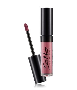 Flormar Silk Matte Liquid Lipstick in Tender Terra, featuring a sleek black tube and a doe-foot applicator, showcasing a soft, muted pink-brown shade for a matte finish.