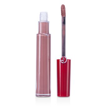Armani Beauty Lip Maestro Liquid Lipstick in shade 202 Dolci, featuring a sleek transparent tube and a red cap, with a soft applicator for precise application.