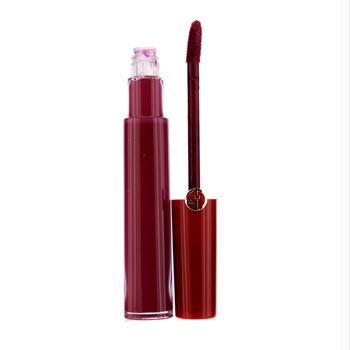 Deep burgundy liquid lipstick in a sleek, transparent tube with a red cap, featuring a doe-foot applicator for precise application.