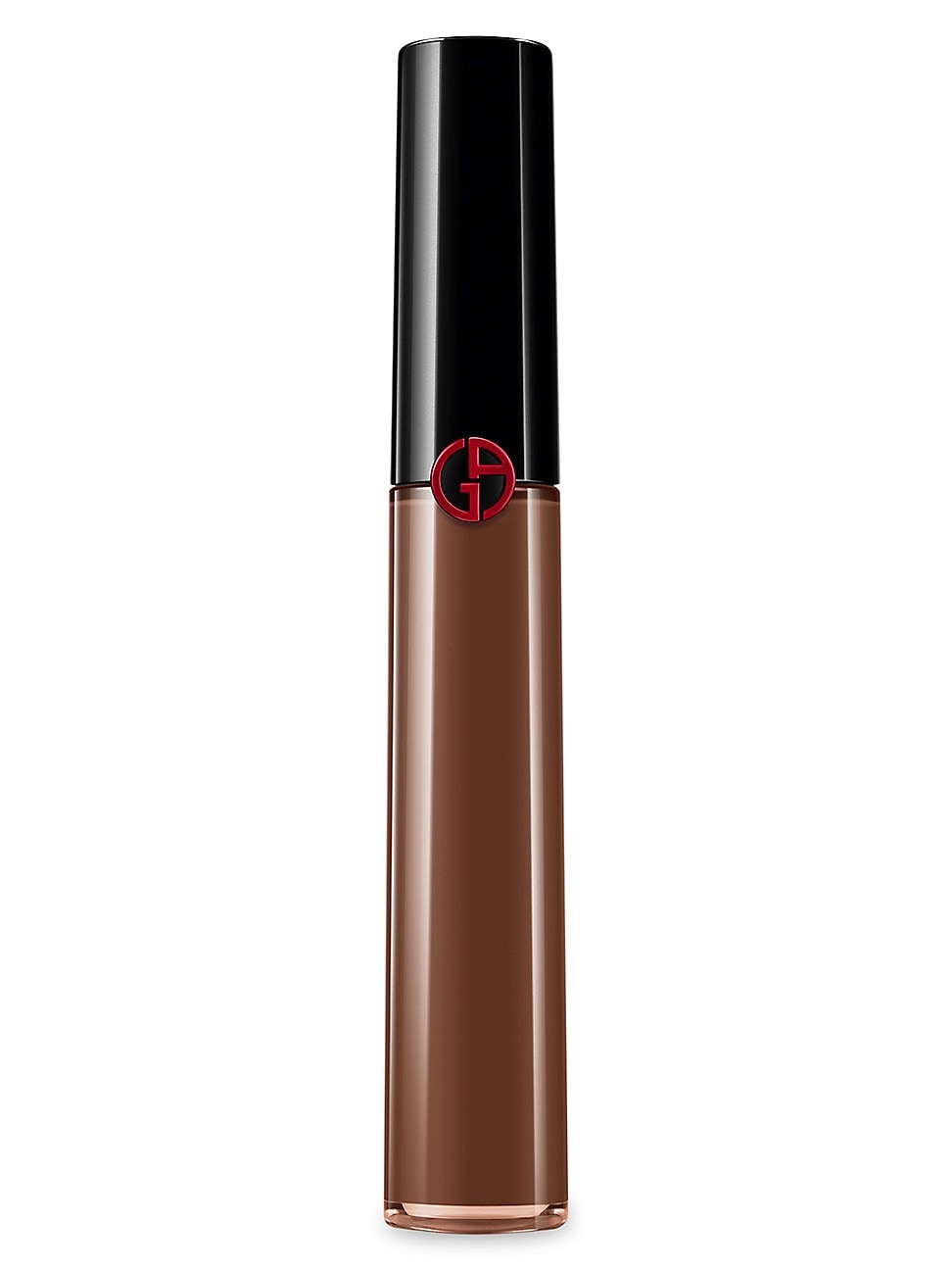Giorgio Armani Power Fabric Concealer in shade 13, featuring a sleek glass tube with a black cap and a red logo, packaged in a new box.