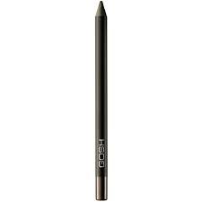 Gosh Velvet Touch Eyeliner in a sleek pencil format, featuring a dark brown shade labeled "Matita Gel Colorata 017 Marrone Ribelle," with a smooth, matte finish.