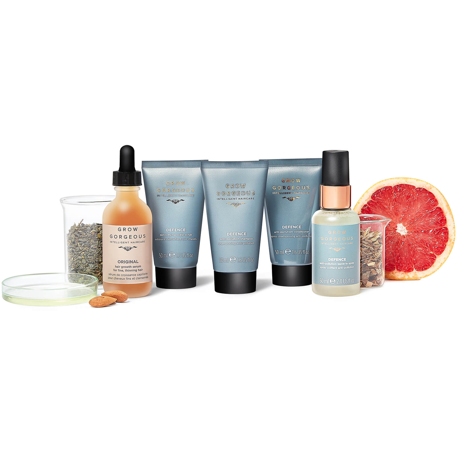 Grow Gorgeous Defence Discovery Kit Hair Serum + Shampoo + Conditioner + Scrub + Leave-in Spray - image 3