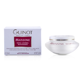 White and silver jar of Guinot Pencil Cream, 50 ml, with a sleek design, accompanied by a matching white box featuring the brand name and product details in bold red text.
