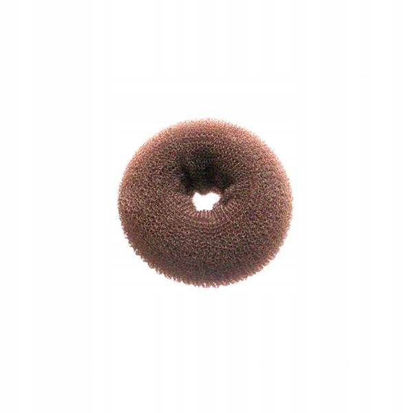 Brown 8cm hair donut filler made of soft, flexible foam, designed to create stylish buns and updos.