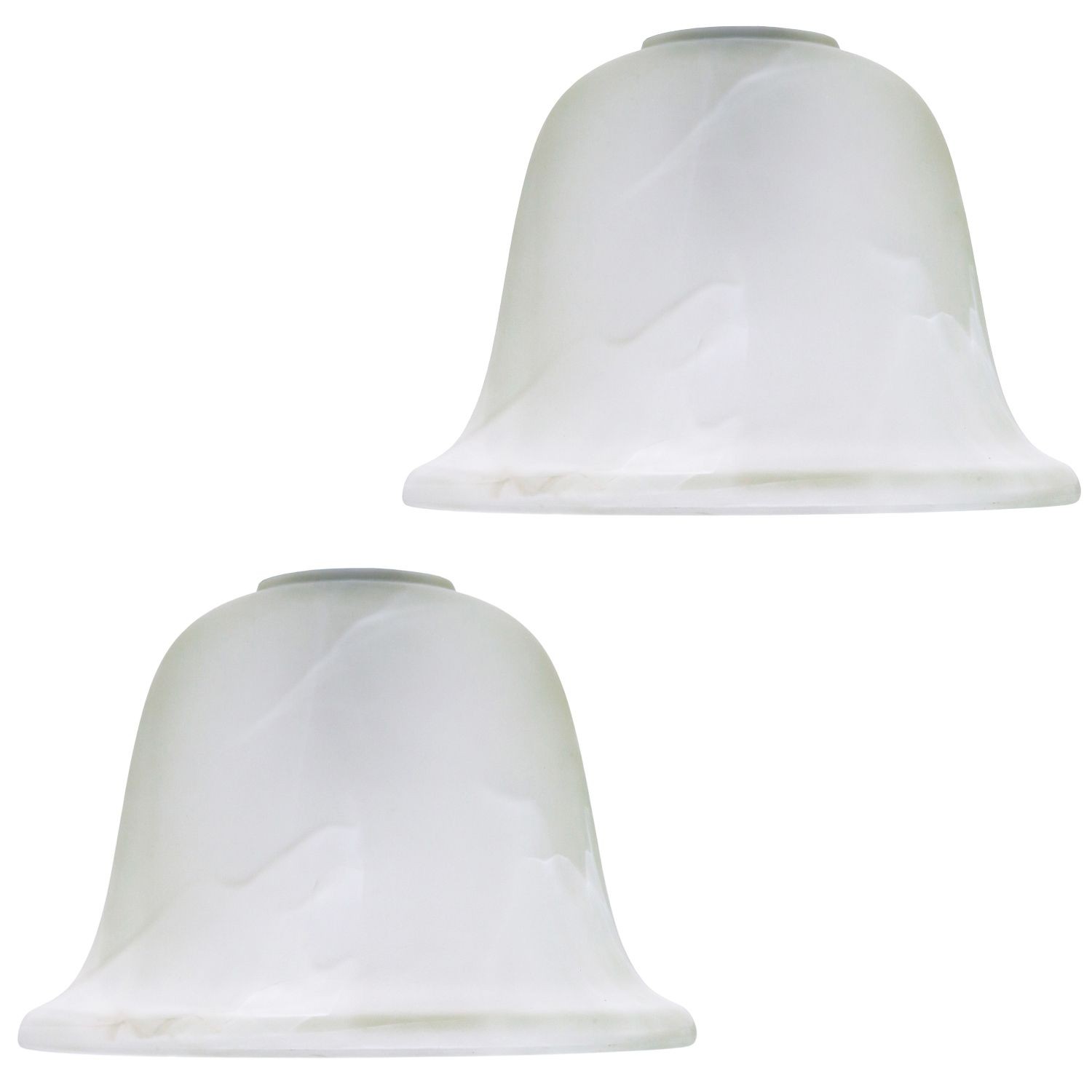 Happy Homewares White Alabaster Glass Traditional Shape Shade 2 Pack - image 2
