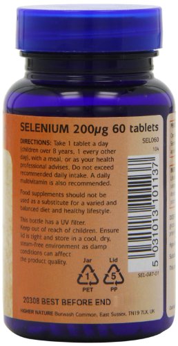 Higher Nature Selenium 200ug Vegan Tablets 60 Tablets - image 5