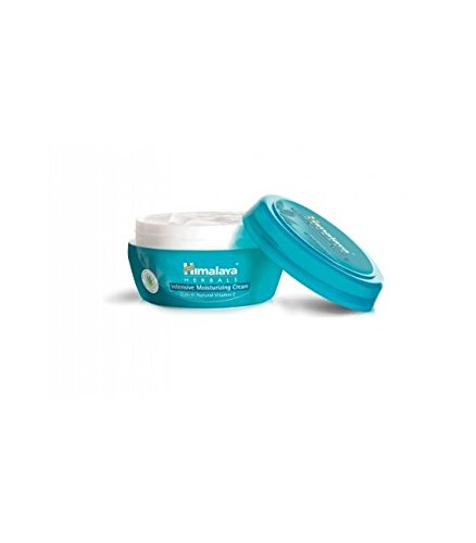 Himalaya Intensive Moisturizing Cream in a turquoise jar with a white lid, featuring a label with green accents and the brand logo, designed for deep hydration.