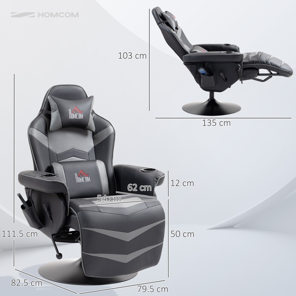 HOMCOM Grey Massage Recliner Chair with Remote - image 2