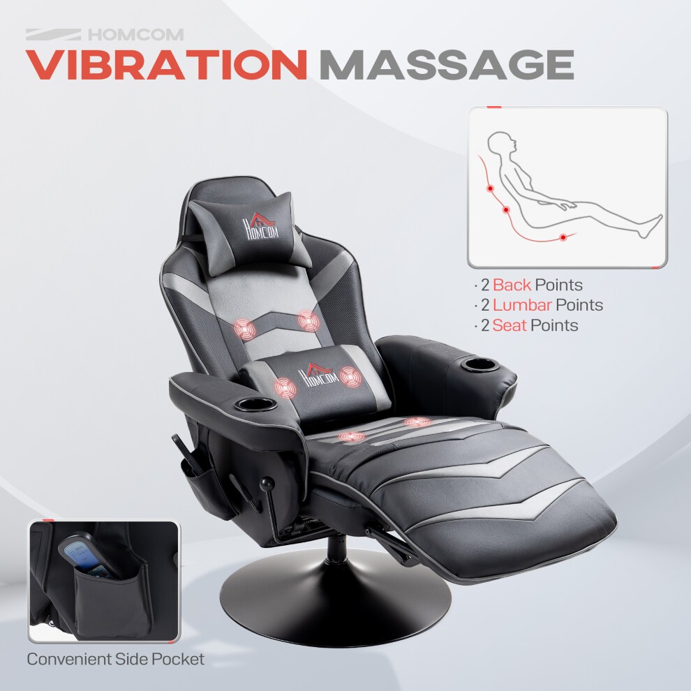 HOMCOM Grey Massage Recliner Chair with Remote - image 3