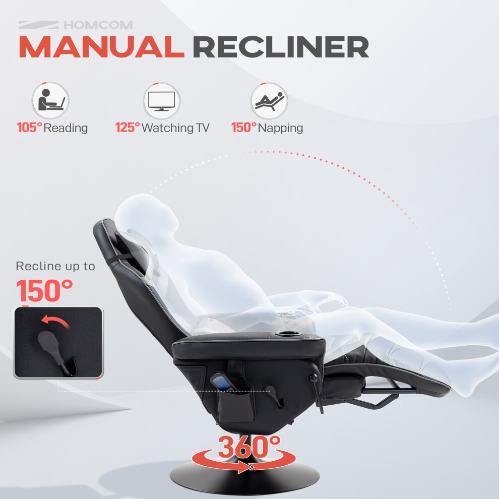 HOMCOM Grey Massage Recliner Chair with Remote - image 4