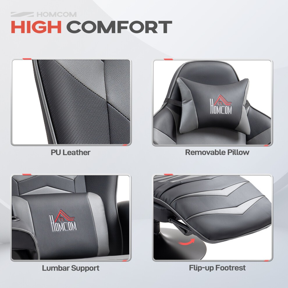 HOMCOM Grey Massage Recliner Chair with Remote - image 5
