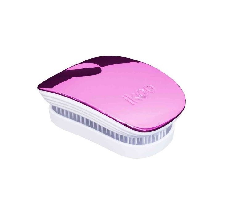 Ikoo Ikoo Pocket Hair Brush - White - Cherry Metallic