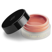 Illamasqua Colour Veil in Enamour features a sleek black lid and a translucent jar, showcasing a soft peachy-pink cream inside, ideal for a natural flush.
