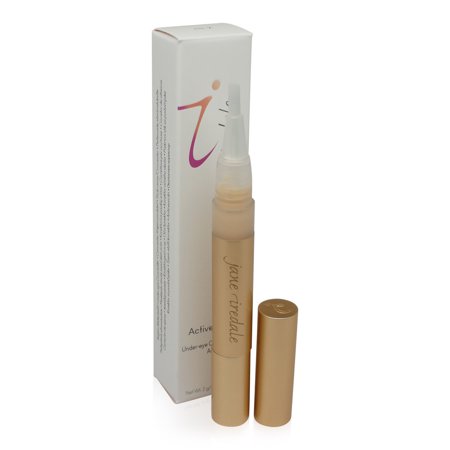 Jane Iredale Active Light Under-Eye Concealer in a gold tube with a clear applicator tip, packaged in a white box featuring the brand logo and product details.