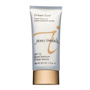 A 50ml tube of Jane Iredale Dream Tint Tinted Moisturizer in Medium Dark, featuring a sleek silver and white design with the brand logo and SPF 15 label prominently displayed.