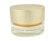 Gold and clear glass jar of Juvena Rejuvenate & Correct Intensive Nourishing Day Cream for dry to very dry skin, featuring a sleek design and embossed brand name on the lid.
