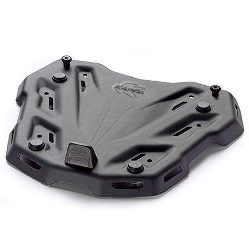 Black Kappa MONOKEY Plate made of durable plastic, featuring a unique shape with multiple mounting points and a central locking mechanism for secure attachment.