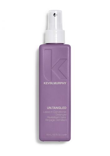 Purple rectangular bottle with a spray nozzle, labeled "UN.TANGLED Leave-in Conditioner" by Kevin.Murphy, 5.1 oz, featuring a prominent "K" logo.