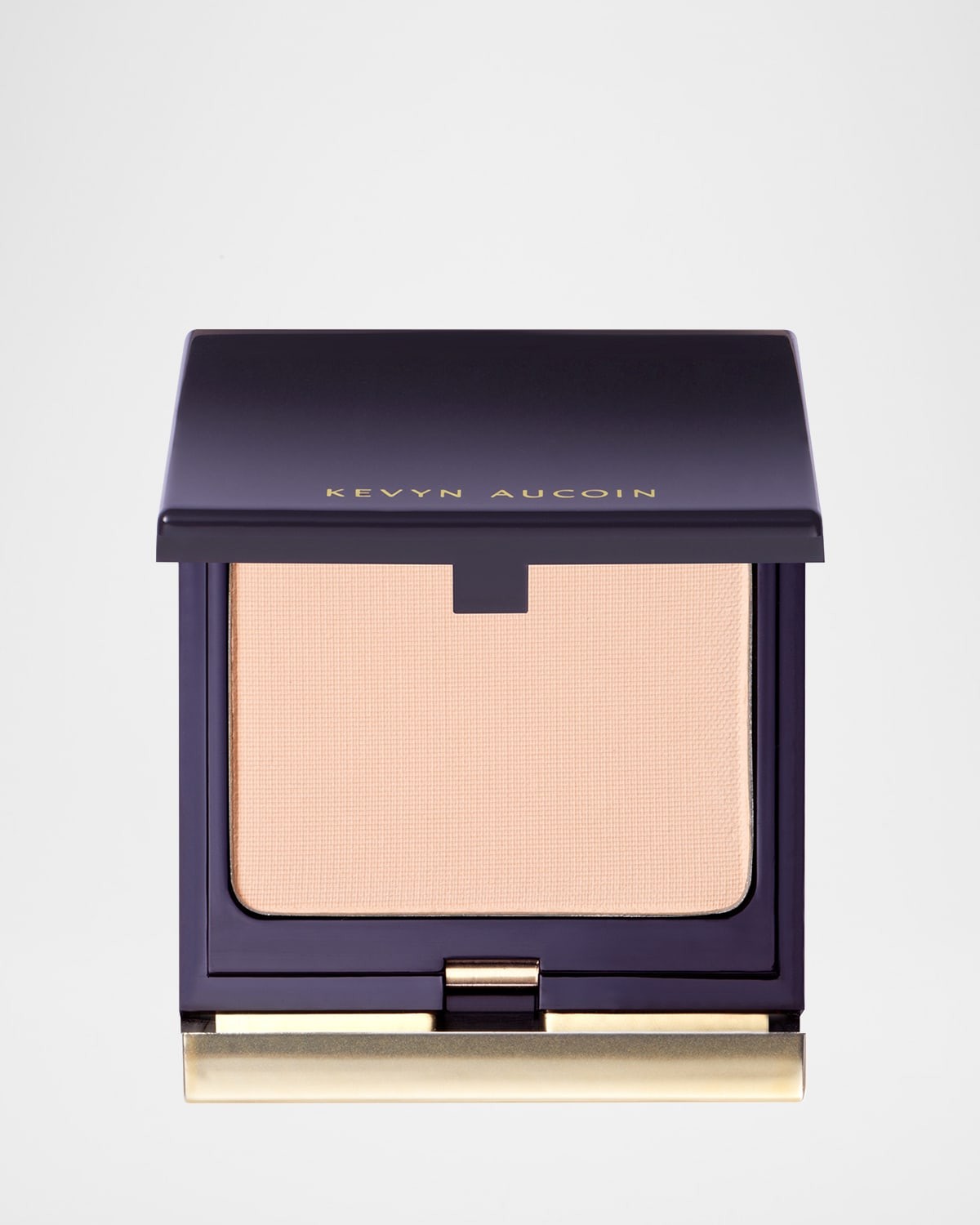 Debenhams Individual Eyeshadow in Creme features a smooth, creamy beige powder in a sleek, dark purple compact with gold accents and a mirror inside.