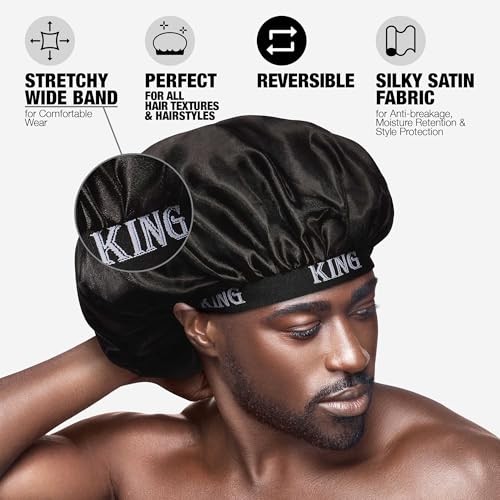 Kiss Fashion Band Silky Satin Bonnet HD212 Black - image 2