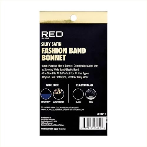 Kiss Fashion Band Silky Satin Bonnet HD212 Black - image 5