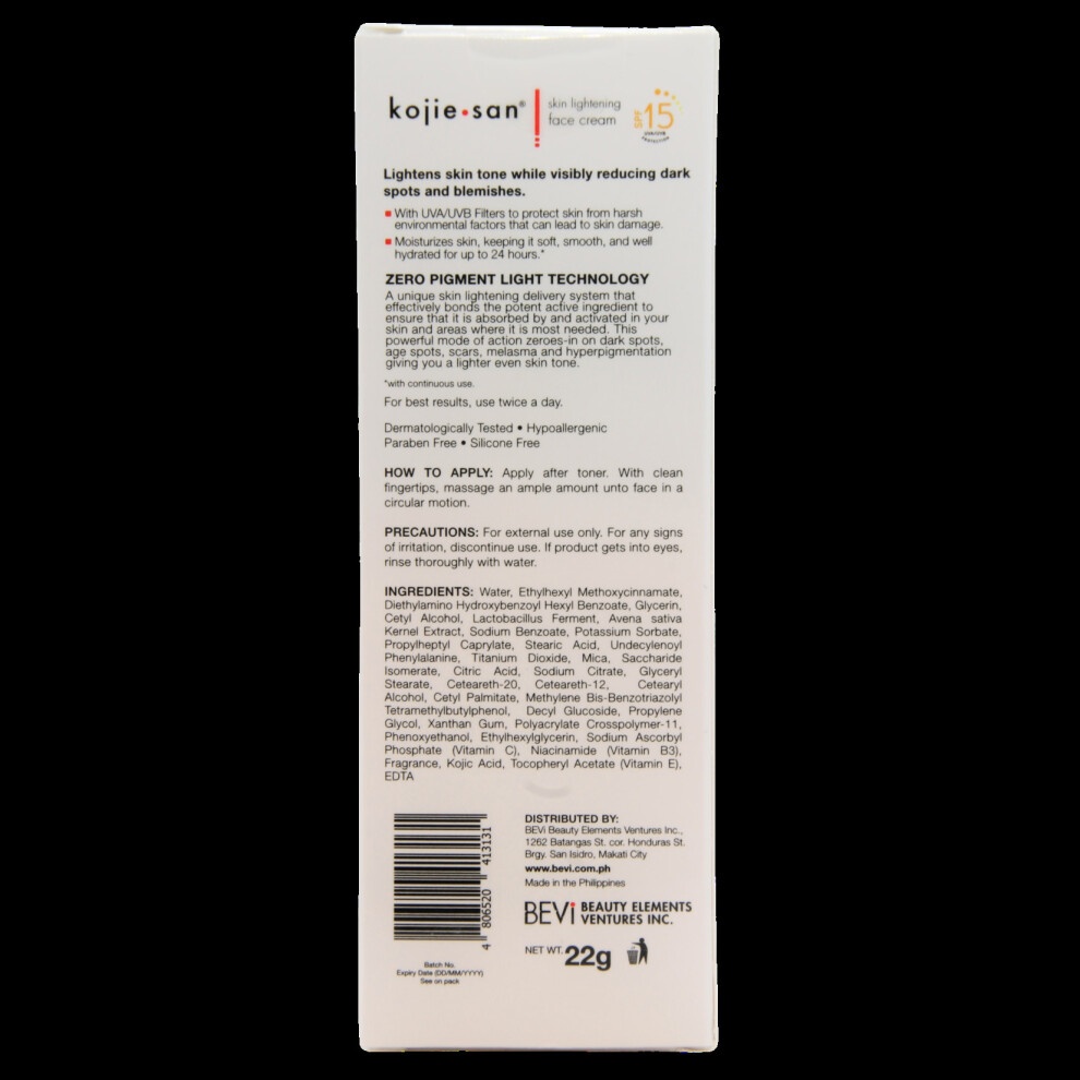 Kojie San Face Cream SPF 15 With Hydro Moist 22g - image 2