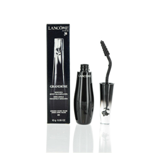 LANCÔME Grandiôse Mascara in sleek black packaging features a unique swan-neck wand and a glossy finish, designed for lengthening and volumizing lashes.