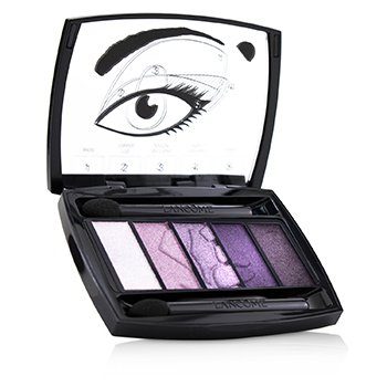Lancôme Hypnôse Drama Eyeshadow Palette features six shades in a sleek black compact, including soft pink, deep purple, and shimmering tones, with an illustrated eye design inside the lid.