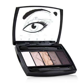 Lancôme Hypnose 5-Color Eyeshadow Palette featuring five coordinating shades in a sleek black compact with an eye illustration on the lid and dual applicators inside.