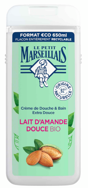Le Petit Marseillais Extra Gentle Shower Cream With Organic Sweet Almond Milk 650ml - image 2