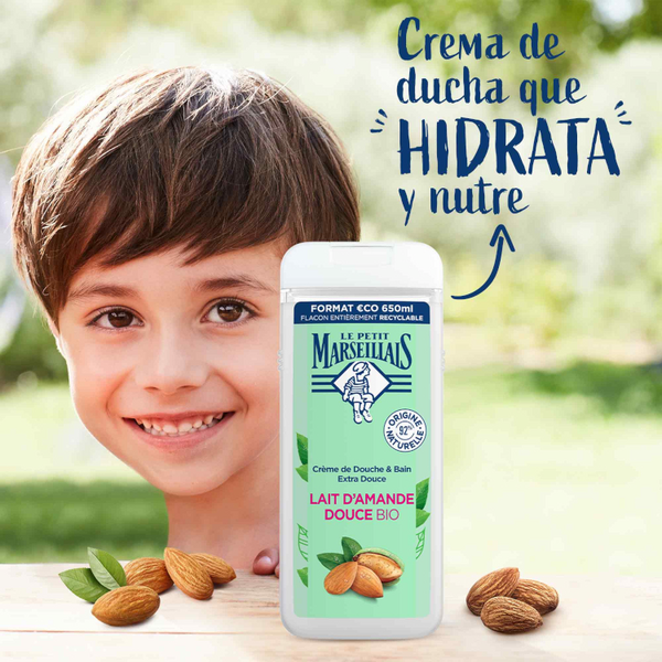 Le Petit Marseillais Extra Gentle Shower Cream With Organic Sweet Almond Milk 650ml - image 3