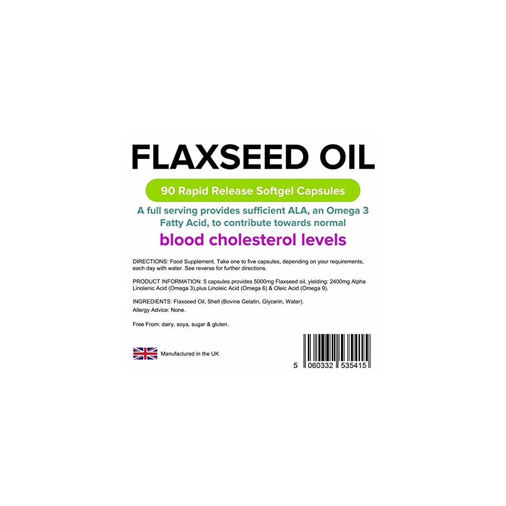 Lindens Flaxseed Oil 1000mg Capsules 90 Capsules - image 3