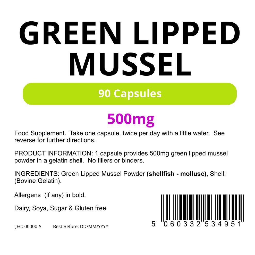 Lindens Green Lipped Mussel 500mg Capsules 90 Capsules - image 3