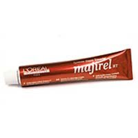 L'Oréal Professionnel Majirel 8.03 tube, 50ml, featuring a vibrant red-orange design with white text, indicating a light natural golden blonde hair color.