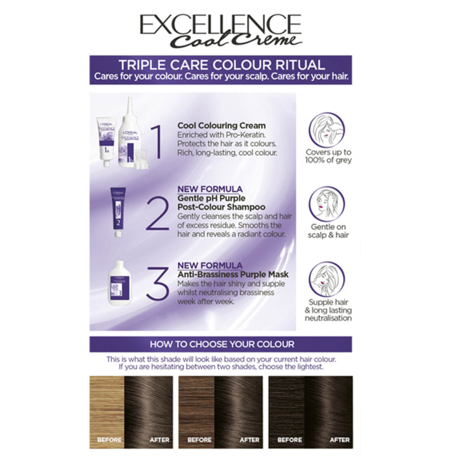 L'Oreal Paris Excellence Cool Creme Triple Care Colour 6.11 Ultra Ash Dark Blonde - image 2