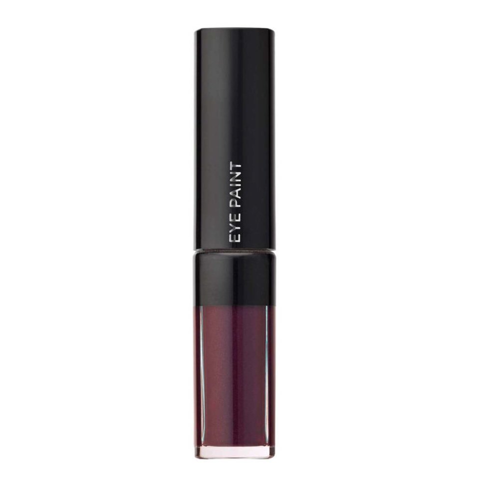 L'Oreal Infallible Eye Paint in Nudist Sassy Squad #207 features a sleek black tube with a clear base, showcasing a rich, deep plum color inside.