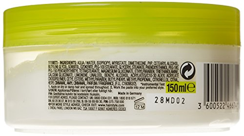 L'Oreal Paris Studio Line Mineral & Control Paste Hair Gel in a 150ml clear jar with a bright green lid, featuring ingredient details on the side label.