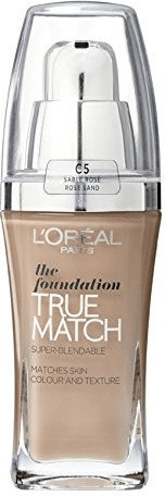 L'Oréal Accord Parfait Fluid Foundation in shade 4.N - Beige, featuring a clear glass bottle with a pump dispenser and a sleek silver cap, highlighting its natural finish.