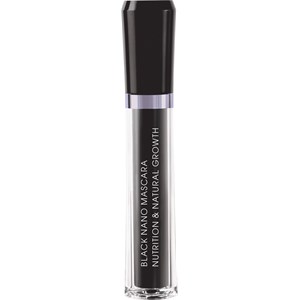 Black mascara tube with a sleek, transparent base and a glossy black cap, labeled "M2 Beaute Nano Mascara Nutrition & Natural Growth - #Black - 6ml/0.2OZ."